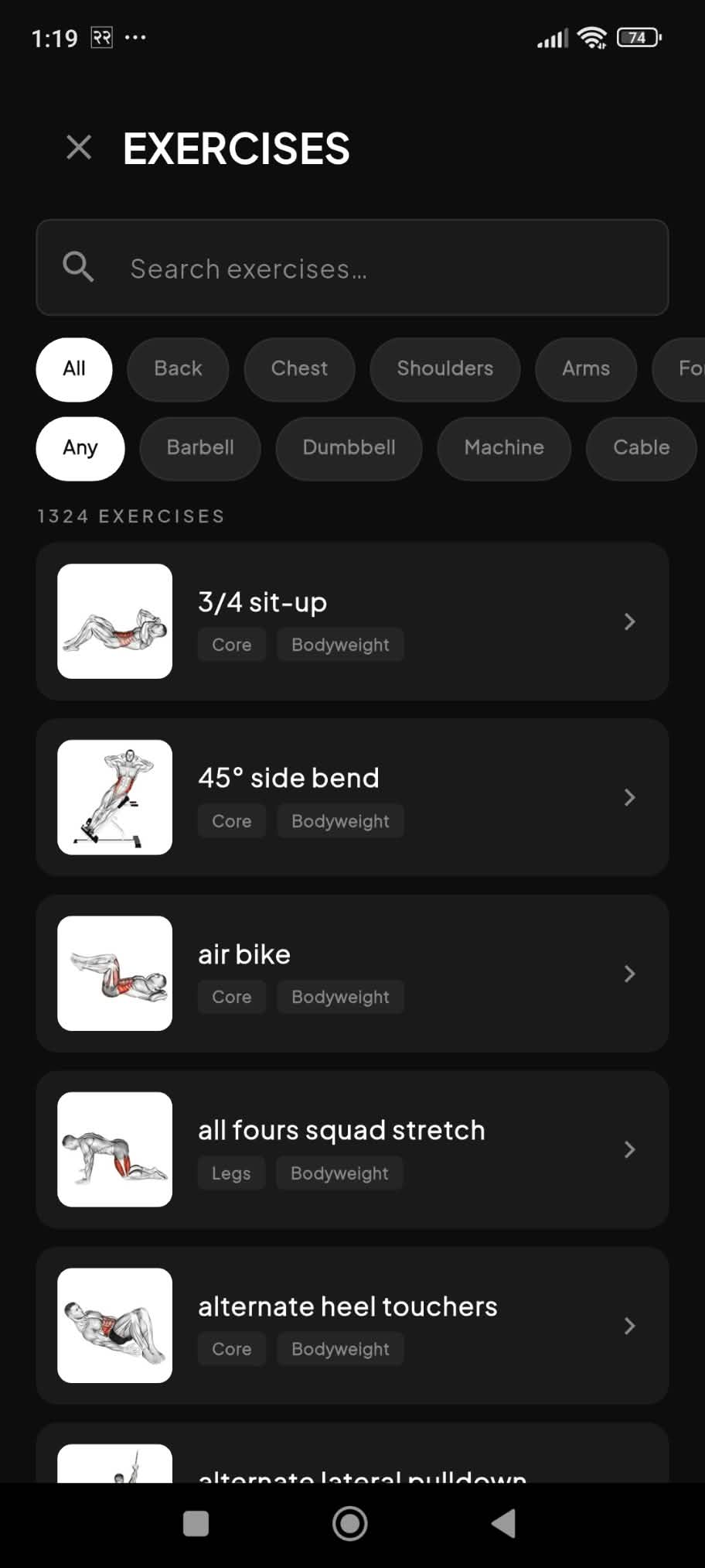 Exercise library